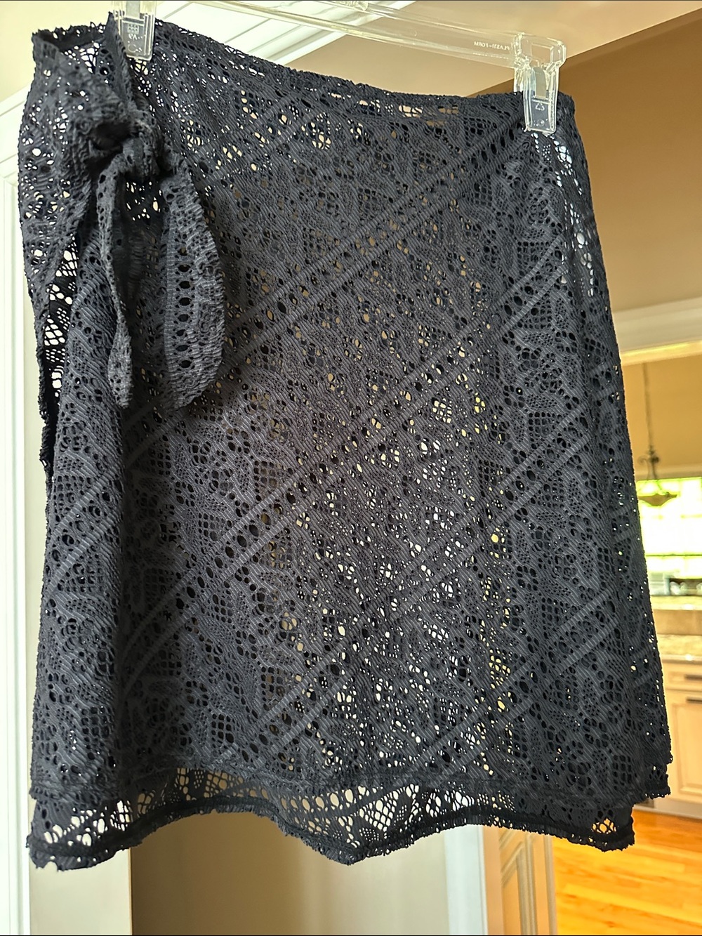 Black Crochet Lace Wrap Coverup